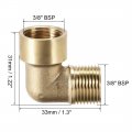 Uxcell Brass Pipe Fitting 90 Degree Elbow 3 8 Bsp Male X Female 5pcs