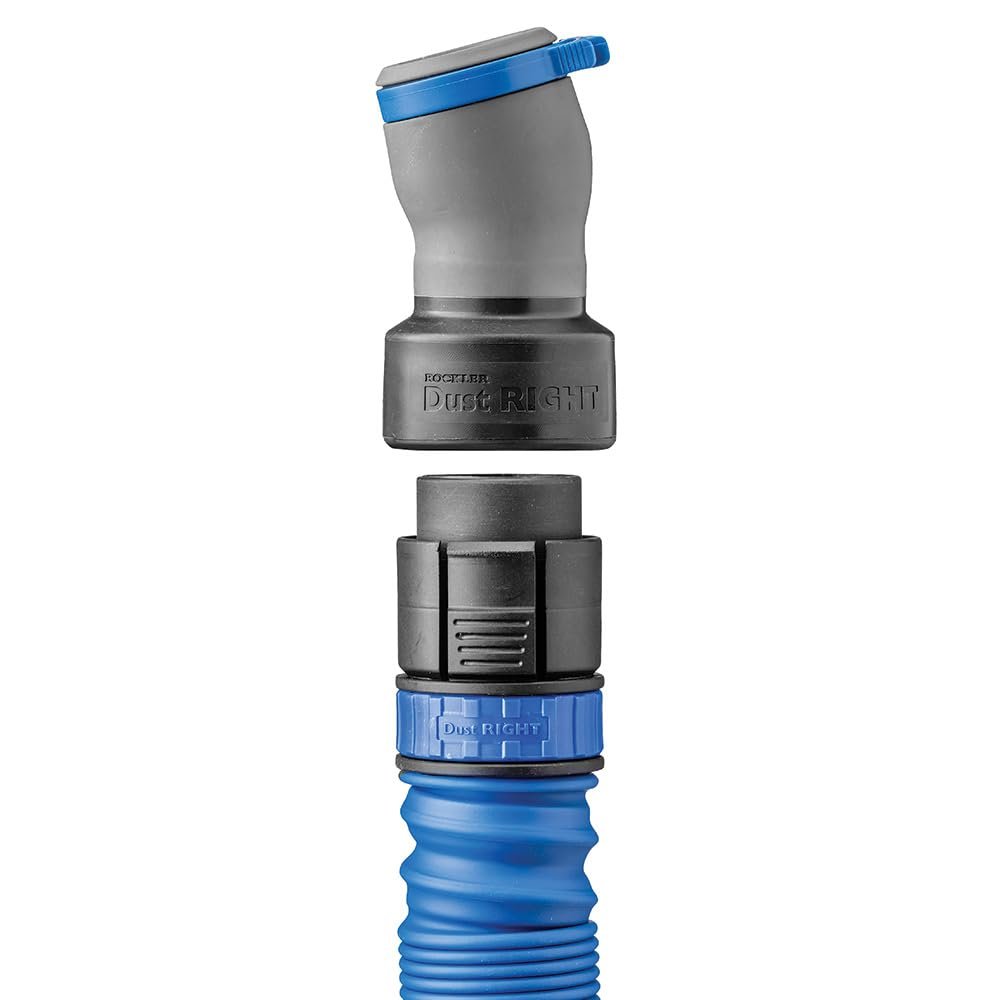 Dust Right Flexiport 1 25 In Id Quick Click Collector Adapter Non Slip Durable Port With Swivel And Elbow Design For Tangle