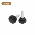 Uxcell 8pcs Round Knurled Thumb Screws M8 X 20mm Carbon Steel Zinc Plated Thread Thumbscrew Clamping Knob Screw For Quick