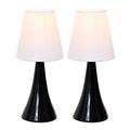 Simple Designs Home Lt2042-blk-2pk Valencia Colors 2 Pack Mini Touch Table Lamp Set With Fabric Shades 88 X 4 11 5 Black 