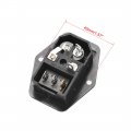 Uxcell C8-8 Panel Mount Plug Adapter 250v 6a 2p Iec Inlet Module Power Connector Socket Straight With 3p Red Light Fuse Switch