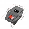 Uxcell C8-8 Panel Mount Plug Adapter 250v 6a 2p Iec Inlet Module Power Connector Socket Straight With 3p Red Light Fuse Switch