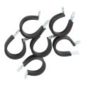 6pcs 22mm 0 87 Inch R-shape Automotive Marine Clamps Black Zinc Plated Steel Rubber Cushioned Insulated For Tube Pipe Wire 