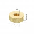 Uxcell Knurled Thumb Nuts 3pcs M8 X D20mm H7mm Brass Flat Head Blind Hole With Collar Round Knobs Fasteners For 3d Printer