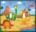 Baby Dinosaur Volcano Double Toggle Switchplate Switch Plate Cover 