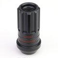 Auto Dynasty M12 X 25 Open End 16 Pc Steel Wheel Lug Nuts 4 Lock Nut 1 Key Black