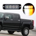 8pcs White-amber 4-led Ip68 Sync Strobe Lights 4x White Amber 2-led Warning Emergency Grille Flashing Lamps Car Truck 12v
