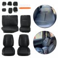 Ecotric Seat Covers Sets Compatible With 2016-2023 Toyota Tacoma Double Cab W Manual Adjustable Black Driver