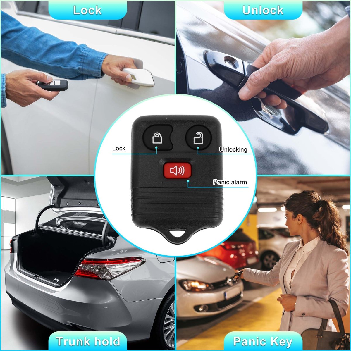 315mhz Cwtwb1u345 Keyless Entry Remote Ignition Transponder Key Fob Ford F-150 F-250 F-350 1998-2003 For Explorer 1998-2000 4c