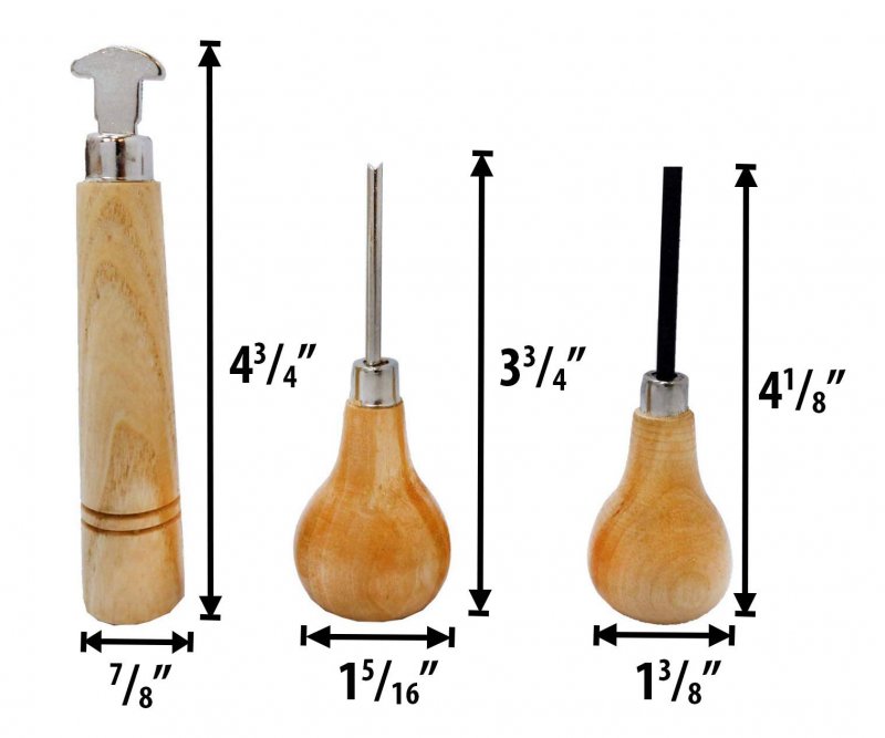 Jewel Tool 3 Pc Wooden Pusher Set Includes 4 75 Bezel Roller Square Prong 3 Groove Tip Ideal For Diy Beginners And