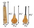 Jewel Tool 3 Pc Wooden Pusher Set Includes 4 75 Bezel Roller Square Prong 3 Groove Tip Ideal For Diy Beginners And