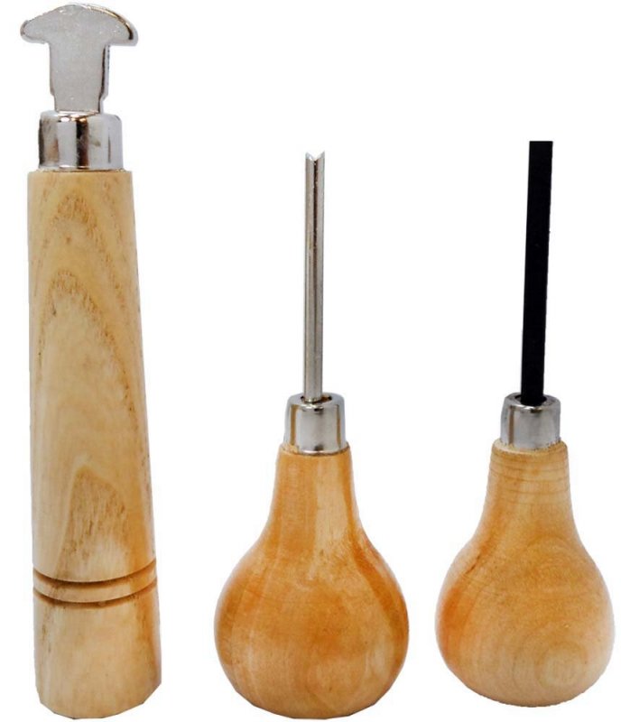 Jewel Tool 3 Pc Wooden Pusher Set Includes 4 75 Bezel Roller Square Prong 3 Groove Tip Ideal For Diy Beginners And