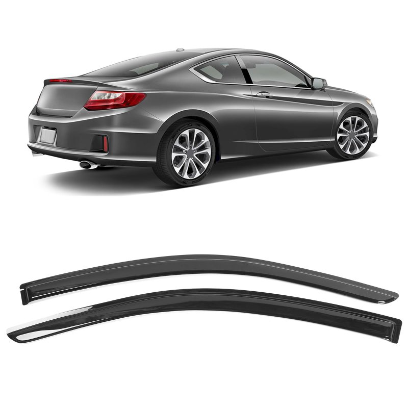 Window Visor For 2013-2017 Honda Accord 2dr Acrylic Smoke Tinted 2pcs Sun Rain Shade Guard Wind Vent Air Deflector By Ikon