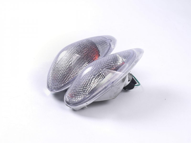 Motorcycle Front Turn Signals For Suzuki 98-06 Gsx750 Katana And Gsx600 White Checkered With Bulbs Waterproof 12v