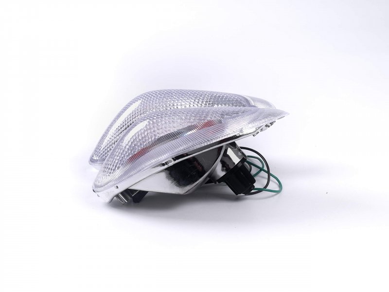 Motorcycle Front Turn Signals For Suzuki 98-06 Gsx750 Katana And Gsx600 White Checkered With Bulbs Waterproof 12v