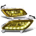 Auto Dynasty Led Drl Fog Lights For 12-16 Hyundai Veloster Driver And Passenger Side Black Housing Amber Lens 