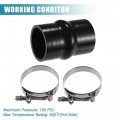 Uxcell Universal 56mm 2 25 Id Straight Hump Coupler Silicone Hose 102mm Long Intercooler Tube Piping With T Bolt Clamp Black