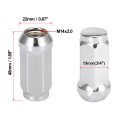 5pcs Car Silver Tone M14x2 0 Wheel Lug Nuts Bulge Acorn Cone Seat Closed End 1 9inch Long 3 4 Hex