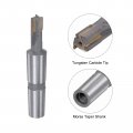 Uxcell Square Nose End Mill 15mm Cutting Dia P35 Tungsten Carbide Tip 3 Straight Flutes Milling Cutter With Mt2 Morse Taper