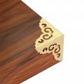 80x80x80mm Metal Box Corner Protectors Edge Guard Brass Tone 4pcs