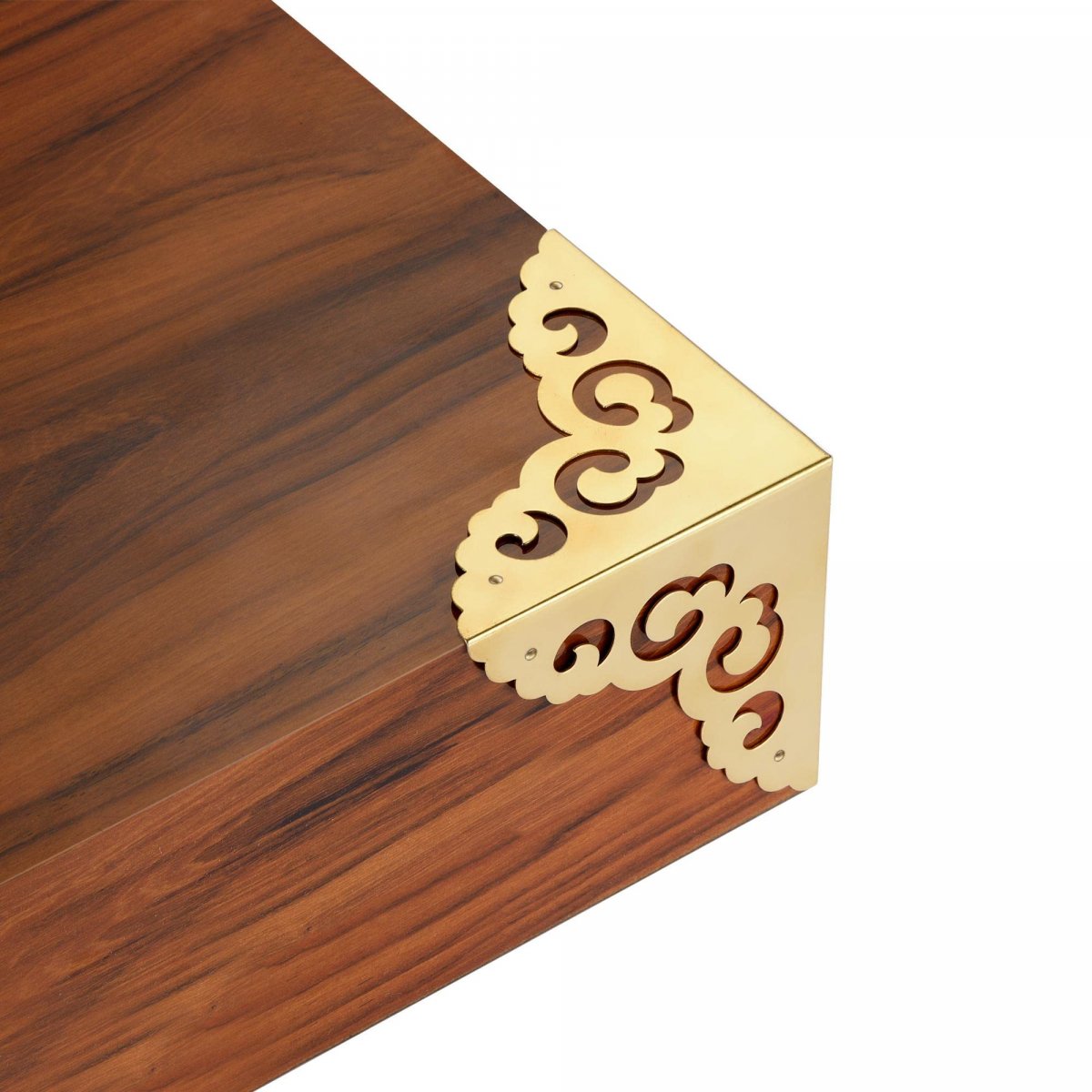 80x80x80mm Metal Box Corner Protectors Edge Guard Brass Tone 4pcs