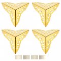 80x80x80mm Metal Box Corner Protectors Edge Guard Brass Tone 4pcs