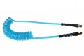 Pue145b-t Flexeel Reinforced Polyurethane Coiled Air Hose 1 In Id 15 Ft Length With Two 1 4 Reusable Strain Relief Mpt Swivel 