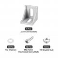 Uxcell 8set Inside Corner Bracket Gusset Kits 38x38x35mm 4040 Angle Connector For Series Aluminum Profile Silver 16 X Square