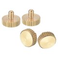 M3x4mm Knurled Thumb Screws 4pcs Flat Head Fully Threaded Brass Bolts Grip Knobs Fasteners 