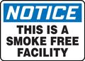 Accuform Msmk849va Aluminum Safety Sign Legend Notice This Is A Smoke Free Facility 10 Length X 14 Width Blue Black On White 