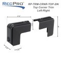 Rv 3 In Edge Mount Rear Corner Trim Left And Right Pair 2 Pack Uv Stabilized Plastic Black Rp-trm-crnr-top-lr-2in