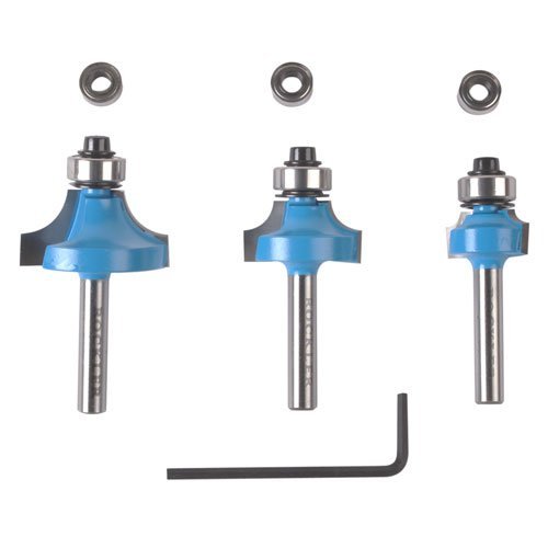 Round Over And Beading Bit Set With 1 4 In Shank Carbide Tipped Router Bits 8 3 Radius Sizes