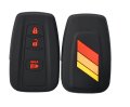 Silicone Sport Racing Stripes  Trimed Key Fob Cover For Toyota Trd 4runner Corolla Gr Rav4 Highlander Performance 3 Buttons