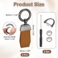 2pcs Car Key Chain Zinc Alloy Leatherchain Anti-lost D-ring Key Fob 360 Degree Rotatable Decorative With Screwdriver For Men
