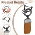 2pcs Car Key Chain Zinc Alloy Leatherchain Anti-lost D-ring Key Fob 360 Degree Rotatable Decorative With Screwdriver For Men