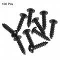 Uxcell Hex Socket Self Tapping Screws M4 X 16mm Carbon Steel Wood Screw 100pcs