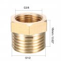 Uxcell Brass Threaded Pipe Fitting G1 2 Male X G3 8 Female Hex Bushing Adapter 2pcs