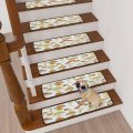 70s Retro Mushroom Groovy Vintage Floral Repeat With Fungi Stair Treads Indoor Carpet For Wooden Steps Safety Rug Kids Non-slip 