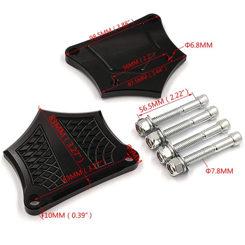 Httmt- Us-tghd-had005-0 39 -bk- Chrome-e-o Black Contrast 0 Fender Spacer For H-d Baggers 26 30 49mm Lowers See Fitment