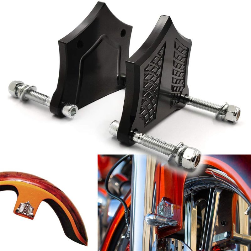 Httmt- Us-tghd-had005-0 39 -bk- Chrome-e-o Black Contrast 0 Fender Spacer For H-d Baggers 26 30 49mm Lowers See Fitment