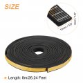 Uxcell Weather Stripping 3 8 W X 1 T 26ft L Adhesive Door Window Seal Strip Foam Tape For Doors Insulation