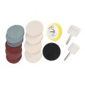 Glass Polishing Kit Scratch Removal Set Ceric Dioxide Abrasive Discs Polish Pad Felt For Windows Mirrors Windshields And