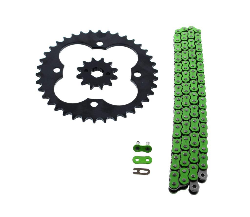 Chain And Sprocket Kit For Honda Trx250r 1988 1989 Green Non O Ring 520 92 12 Tooth Front 38 Rear Steel Sprockets