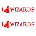 Auto Vynamics Bmpr-iheart-wizards-8-gred Gloss Red Vinyl I Love Heart Wizards Stickers W Wizard Hat Cap As Design 2 Decals 