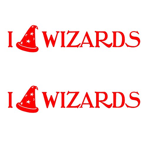 Auto Vynamics Bmpr-iheart-wizards-8-gred Gloss Red Vinyl I Love Heart Wizards Stickers W Wizard Hat Cap As Design 2 Decals