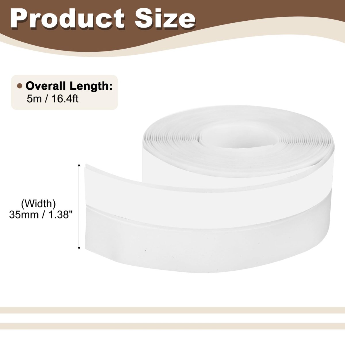 16 4 Feet Weather Stripping Adhesive Seal Strip Door Draft Stopper Bottom Tape For Window Gap Winter Insulation 35mm White
