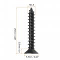Uxcell M3 5 X 25mm Wood Screws Phillips Flat Head Carbon Steel Self Tapping Black 200pcs