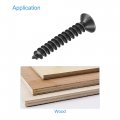 Uxcell M3 5 X 25mm Wood Screws Phillips Flat Head Carbon Steel Self Tapping Black 200pcs