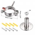 Uxcell Wall Mount Ceiling Pipe Support 304 Stainless Steel Adjustable Bracket Clamp For 54-57mm