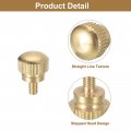 Uxcell M3x6mm Knurled Thumb Screws 6pcs Brass Bolts With Shoulder Grip Knobs Fasteners Tone